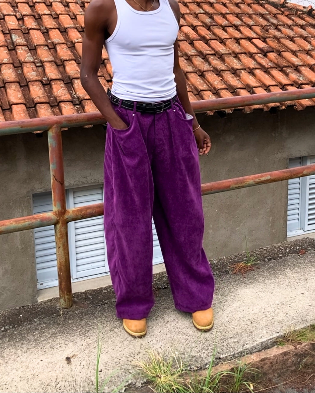 CALÇA BAGGY VELUDO "PURPLE"