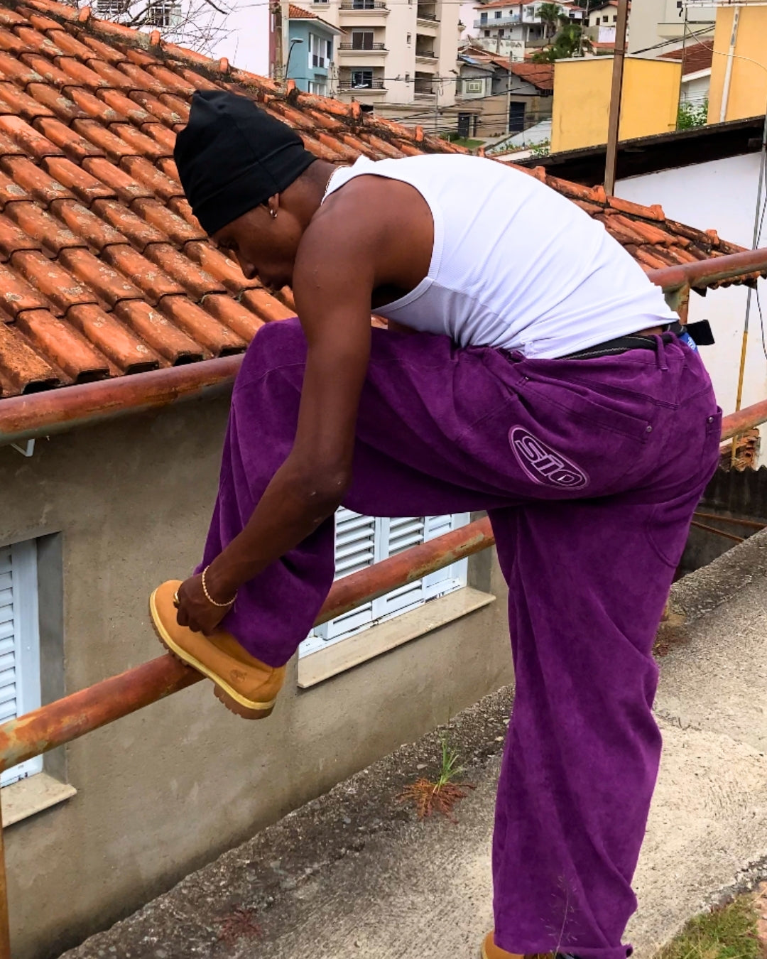 CALÇA BAGGY VELUDO "PURPLE"