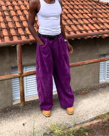CALÇA BAGGY VELUDO "PURPLE"